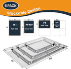 6 Pack Half Size Baking Sheet Pan, Aluminum Commercial Cookie Sheet Pan, Durable & Anti-Stick 18”x 13”