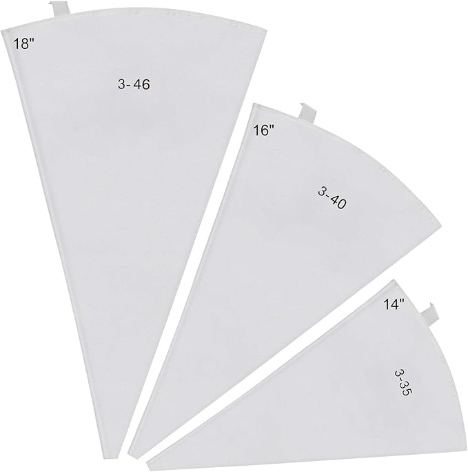 LoveBB 3 Pack Reusable Pastry Piping Bags, 14, 16, 18 Inch Canvas Cake Decorating Bags