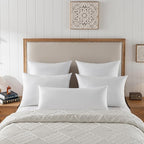 24x24 Euro Throw Pillow Inserts-Down Feather Pillow Inserts-Cotton Fabric-Set of 2-White.