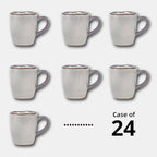 Organic Shape Restaurant Mug 12oz, Commerical Grade Catering Stoneware Coffee Mug in Ir-regular Organic Shape, Chip & Scratch Resistant, Glossy Reactive Glaze Grey, Case of 24