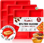 Walfos Silicone Mini Bread Baking Pan 6 Cavities Non-Stick Silicone Mini Loaf Pans 3 pcaks Food Grade Baking Mold For Bread, Cakes, Muffin, Dough, Easy Pop Out and Dishwasher Safe
