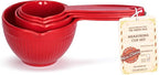 DEMDACO Nested Measuring Cups Baking and Cooking Essentials 4 Piece Set Melamine Red