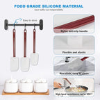 High Heat Resistant Silicone Scraper for Cooking, Spoon Set of 2 (2 x 13.5'')
