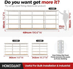 HOMEDANT White 5 Tier Laminated Boltless Heavy Duty Garage Storage Adjustable Wide Size Metal Shelving Unit Utility Rack Shelves Organization Shelf Shed Warehouse 47.7" W x 24.1" D x 71.3" H 2Pack