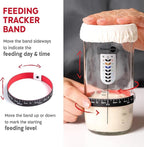 KneadAce Sourdough Starter Kit (24oz Jar, 2xOval Baskets, Gray Bread Lame)
