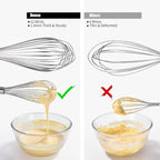 18/8 Stainless Steel Balloon Whisk, Doosu Kitchen Whisk for Cooking Handheld Egg Beater with Rust-Proof Sturdy Wires & Non-Slip Silicone Handle for Beating, Stirring, Blending (12 Wires, Black)