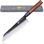 FINDKING Dynasty Series Japanese Kiritsuke Knife, Multi-Purpose Gyuto Chef knife, 9Cr18MoV High Carbon Steel Blade, African Rosewood Octagonal Handle, for Meat, Fruits, Vegetables,9 Inches