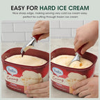 Beneno Heavy Duty Ice Cream Scoop - Upgraded Anti-Fracture Design, Comfortable Grip Long Handle, Effortless Scooping & Dishwasher Safe, Red
