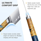 FINTISO Santoku Knife 7 inch Kitchen Knife S35VN Powder Steel Core for Meats Vegetables, 7-Layers Clad Steel Japanese Chef Knife Super Sharp Chopping Knife with Celestial Resin & Wood Handle Best Gift