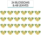Global Sugar Art Blossoms and Leaves Edible Sugar Cake & Cupcake Flowers, Yellow, Small Unwired, 24 Count with Leaves by Chef Alan Tetreault