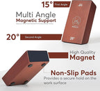 Rolling Knife Sharpener with Diamond and Ceramic Discs, Kitchen Knife Sharpener with 15° & 20° Magnetic Angles, Strong Knife Sharpening Kit (Brown)