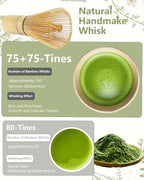 Matcha Whisk Set,Matcha Set,Matcha Kit,Matcha Bowl with Spout,Scoop,Sifter,Bamboo Whisk,Chasen Holder,Unique Gifts for Women Grifend,Gifts for Christmas, Birthday,Halloween