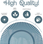Exquisite 40 Piece Plastic Disposable Plates Set For 20 Guests I 20 X 9 Inch & 20 X 11 Inch Disposable Plastic Plates | Color: Blue | Great for Weddings Parties And Formal Occasions