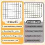 Cooling Racks for Cooking and Baking - 2 PCS 10" x 16" Grid Wire Baking Rack for Oven Cooking, Baking, Grilling, Roasting -Dishwasher Safe Bacon Rack- Fits Jelly Roll Cookie Sheet Pan-Box Packaging