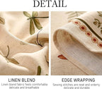 ISAENNE Designer Floral Linen Table Cloth for Rectangle Table,French Off White Elegant Tablecloth,Washable Home Decor Tablecloths for Dining Thanksgiving Kitchen Christmas,55"*79"-Grace B
