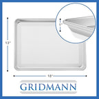 GRIDMANN 13" x 18" Commercial Grade Perforated Aluminum Baking Sheet Pan, Half Size Baking Tray - 12 Pans