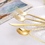 Rubtlamp 90Pcs Thanksgiving Gold Plastic Silverware, Gold Disposable Thanksgiving Utensils, Hammered Plastic Silverware, Gold Plastic Forks And Spoons Set Include 30 Forks, 30 Knives,30 Spoons