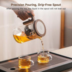 Enchanti Tea Pot, Magic Glass Teapot with Strainer,Magnetic Water Separation with Infuser -800ml/27.1oz
