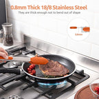 600ºF Heat Resistant Kitchen Tongs: U-Taste 9+12 inch Silicone Cooking Tong Set with Firm Sealed Non Stick Rubber Tips and Silicon Coated 18/8 Stainless Steel Handle for Serving Grilling Salad(Orange)