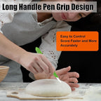 KUNIFU Bread Lame Bread Scoring Tool for Sourdough Scoring, Ceramic Scoring Knife for Bread Baking, Bread Scorer with Protective Cover, for Homemade and Bakery Use, Green