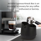 Knock Box 6 Inch Espresso Knock Box Shock-Absorbent Knock Box Espresso with Removable Knock Bar and Non-Slip Base Espresso Machine Accessories for Home/Office