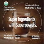 VitaCup Shroom Fuel, Mushroom Based Instant Coffee Alternative Packets, Mushroom Coffee Substitute w/Cacao, Cinnamon, Chaga, Lions Mane, & Maca for Energy, Immune Support, & Focus, 48 ct