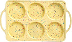 Jumbo Top Silicone Muffin Pans for Baking, 4 Inch Silicone Jumbo Muffin Pan 6 Cup, Egg Pan for Baking English muffins, Whoopie Pies, Corn Bread Bites, Confetti Muffin Top Pans Non Stick