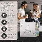 Lifeboost Half Caff Coffee K Cups - Low Acid Half Caff Coffee Pods - Single Origin Non-GMO Mold Free Pods Compatible with Keurig & Keurig 2 - No Mycotoxins or Pesticides - 10 Count (Pack of 2)