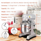30 QT Stand Mixer, Commercial Industrial Grade Kitchen Electric Food Mixer with Stainless Steel Bowl, 3 Types of Mixing Tools, Built for Professional Baking: Effortlessly Handles Large Recipes
