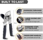 Can Opener Manual Heavy Duty, UHIYEE Hand Held Can Openers for Seniors with Comfort Grip Sharp Blade, Solid Steel Hand Manual Can Open with Magnet for Kitchen Camping, Gray