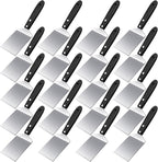 BBTO 20 Pcs Small Spatula Pizza Spatula Bulk Brownie Cookie Pie Server Pie Cake Stainless Baking Triangular Cutter Spade Wood Handle Shovel for Desserts Pizza Cake Biscuit(Black)