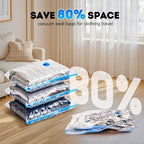 Mapambo Vacuum Seal Bags for Clothing Travel with Electric Pump, 9 Pack Vacuum Bags in 3 Combo sizes, Space Saver Vacuum Storage Bags, Reducing Luggage Volume by up to 80% (9 Combo Travel Size)