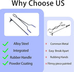 40” Heavy Duty Fire Tongs Set Firewood Grabber with Scissor Shape Serrated, Large Fire Pit Tool Outdoor/Indoor Bonfire Campfire Fireplace Tongs, A Pair of Gloves