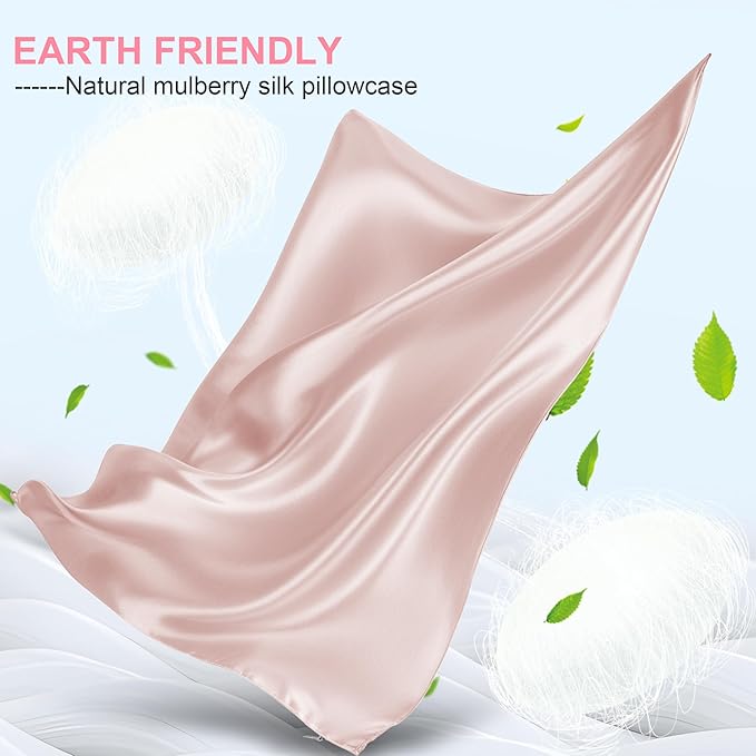 Mulberry Silk Pillow Cases Queen Size with Hidden Zipper, Ultra Smooth and Soft Breathable Cooling Silk Satin Pillowcase for Hair and Skin, Gifts for Women Men (Coral Pink, 20x30 Inches, 1 Pack)