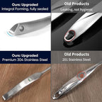 Skimmer Slotted Spoon, [Rustproof, Integral Forming, Durable] Newness 304 Stainless Steel Slotted Spoon with Vacuum Ergonomic Handle, Comfortable Grip Design Strainer Ladle for Kitchen, 14.96 Inches