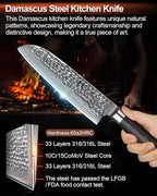 XINZUO Kitchen Cutting Knife Set of 5 Piece,67 Layers Hammered Damascus Blade,Razor Sharp Japanese-Style Chef Knife Set with Pakkawood Handle,Gift Box