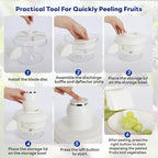 Automatic Grape Peeler Machine, Electric Garlic & Cherry Tomato Peeler Skin Remover Tool for Small Fruits, Effortless Peeling for Home Kitchen (White-1PC)