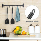 2 Pack Silicone Spatulas Turners, Stainless Steel Cooking Utensils BPA Free,Heat Resistant,Non Stick,Rubber Spatulas for Fish, Eggs, Pancakes, WOK, Black