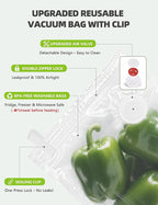 Vacuum Sealer Bags, Reusable Vacuum Zipper Bag, BPA Free Heavy Duty Vacuum Storage Bag for Food 15 Bags (15 Small Bags (8.27x 8.66 in))