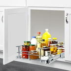Pull Out Cabinet Organizer 20" W X 22" D, Slide Out Drawers For Kitchen Organizers and Storage, Pull Out Drawers For Cabinets Capacity Heavy Duty Caddy, Cabinet Shelves Chrome-Plated, Bathroom Pantry