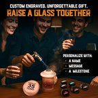 Personalised Whiskey Smoker Kit with Torch & Butane with Oak Wood Chips - Custom Engraved Smoke Lid for Bourbon & Old Fashioned Cocktails - Unique Whiskey Gifts for Men - Fits Various Glasses