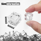 Fake Ice Cubes, 15 mm 100 PCS Artificial Ice Cubes, Acrylic Vase Fillers Crystal Rocks Diamonds,Table Scatter, Party Favor, Wedding Decoration, Photography