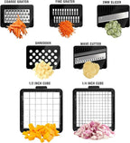Vegetable Chopper: 10 in 1 Food Chopper - Onion Vegetable Slicer Cutter Dicer, Veggie Cutter with Container, 7 Blades, Kitchen Gadgets for Carrot Salad Garlic Potato Slicer