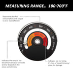 Frienda Wood Stove Thermometer Magnetic, Oven Temperature Meter Stove for Avoiding Chimney Pipe Damaged by Overheat (4 Pieces)