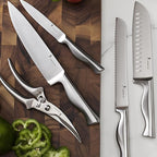 15 PCS Kitchen Knife Set with Non-Slip Handle, Ultra Sharp High Carbon Stainless Steel