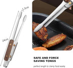Longjet Kitchen Tweezers Metal Tongs for Cooking - Reptile Feeding Tongs for Gecko, Bearded Dragon, Snake - Long Forceps for Aquarium Plant (Silvery Walnut-9.5"/1Pcs)