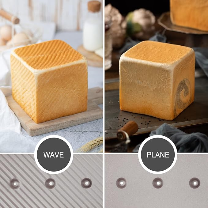 CHEFMADE Mini Pullman Loaf Pan with Lid, 0.66Lb Dough Capacity Non-Stick Rectangle Flat Toast Box for Oven Baking 2.8" x 8.1"x 2.8"(Champagne Gold)