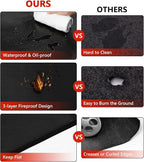 48 x 30 inch Under Grill Mats for Outdoor Grill, Double-Sided Fireproof Deck and Patio Protector Mat, Waterproof Oil-Proof BBQ Floor Pad Indoor Fire Pit Fireplace Mat