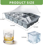 FANYITY Silicone Ice Cube Trays 2-Pack with Locks lids,Easy Release Ice Molds for Freezer,Perfect for Cocktails, Whiskey, Coffee