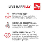 illy Ground Coffee Moka - 100% Arabica Flavored Coffee Ground - Rich Aromatic Coffee Grounds Profile – Intenso Dark Roast – Warm Notes of Cocoa & Dried Fruit - No Preservatives – 8.8 Ounce